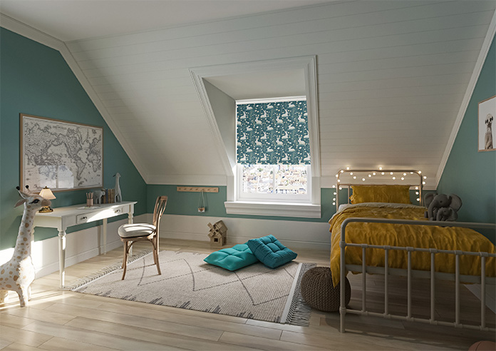 Bunny Meadows, Teal - Roller Blind - Image 7